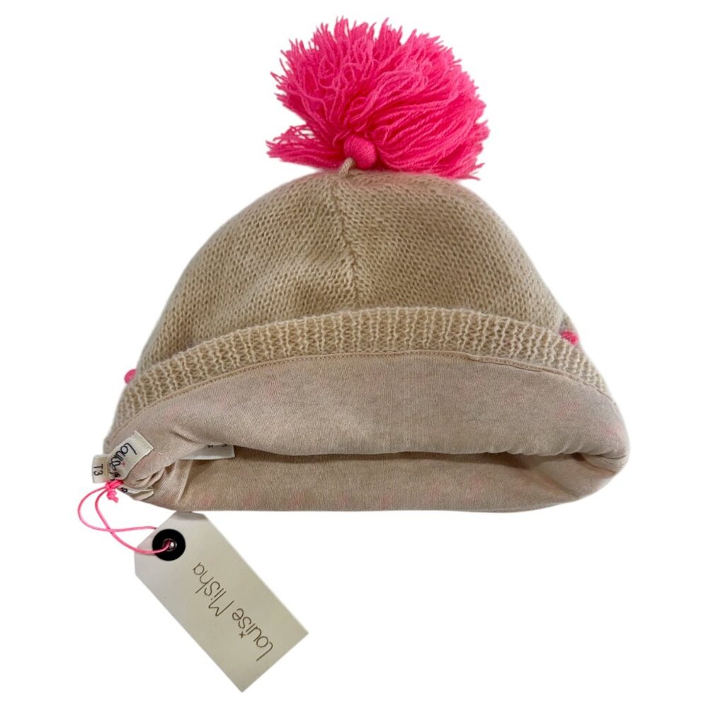 LOUISE MISHA BEANIE ARTHUR BEIGE/PINK NEW WITH TAG - Picture 2 of 3
